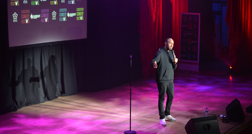 Dane Baptiste at the 2017 Leicester Comedy Festival. 